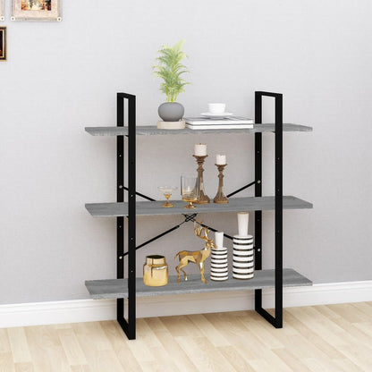 vidaXL Book Cabinet Grey Sonoma 100x30x105 cm Engineered Wood