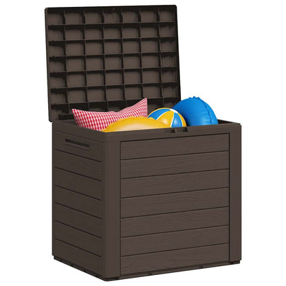 152194 vidaXL Garden Storage Box Brown 58,5x46x55 cm Polypropylene