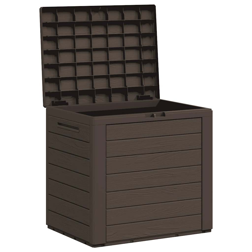 vidaXL Garden Storage Box Brown 58.5x46x55 cm Polypropylene