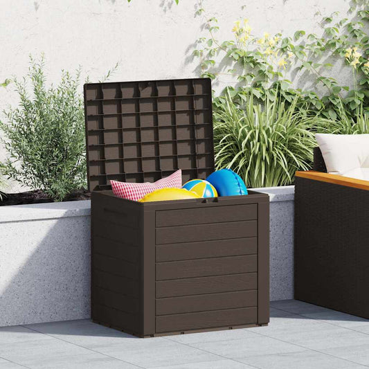 152194 vidaXL Garden Storage Box Brown 58,5x46x55 cm Polypropylene