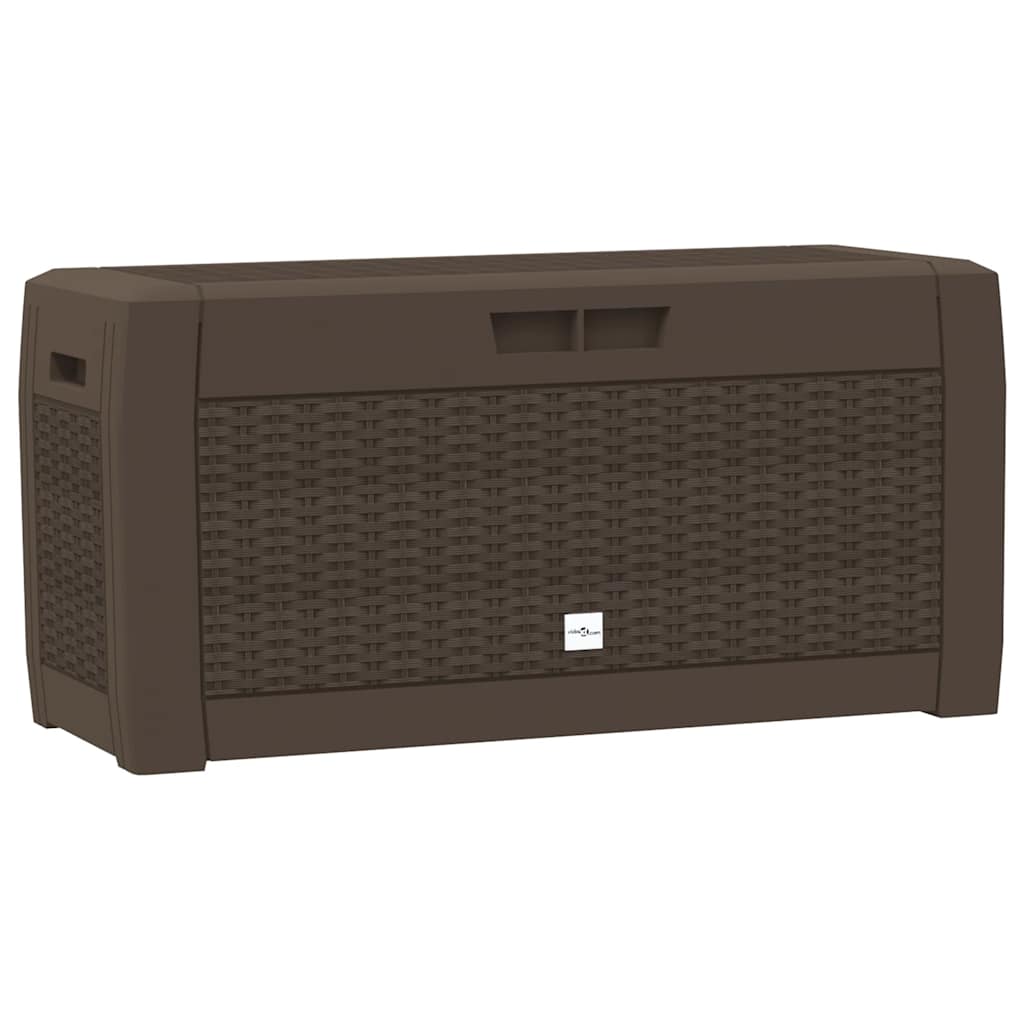 vidaXL Garden Storage Box Brown 119x48x60 cm PP
