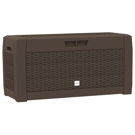 vidaXL Garden Storage Box Brown 119x48x60 cm PP