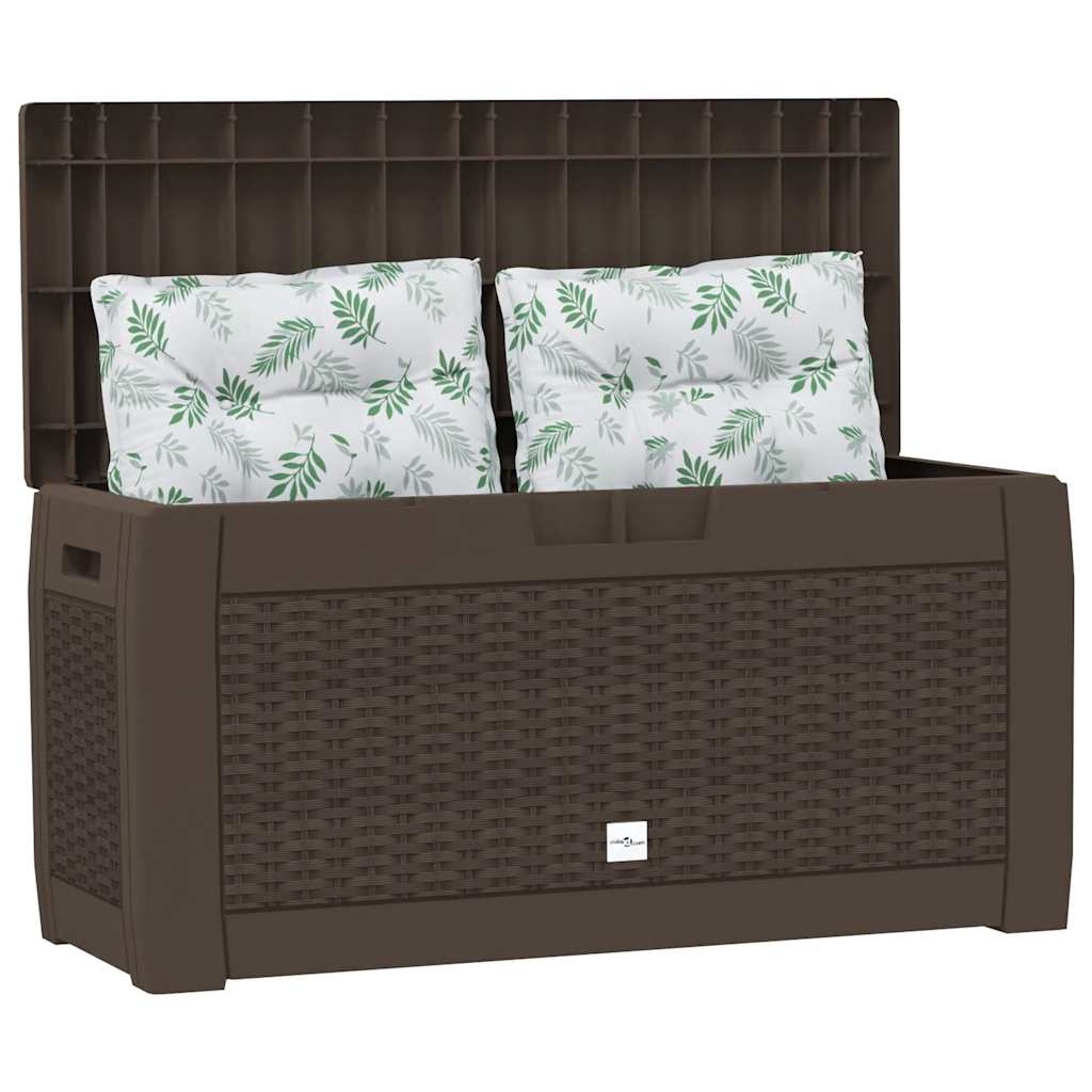 vidaXL Garden Storage Box Brown 119x48x60 cm PP