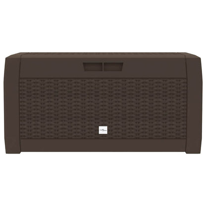 vidaXL Garden Storage Box Brown 119x48x60 cm PP
