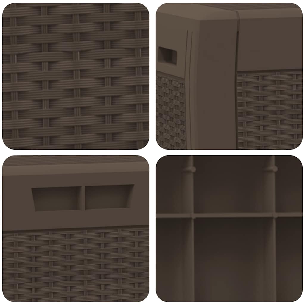 vidaXL Garden Storage Box Brown 119x48x60 cm PP