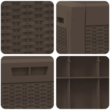 vidaXL Garden Storage Box Brown 119x48x60 cm PP