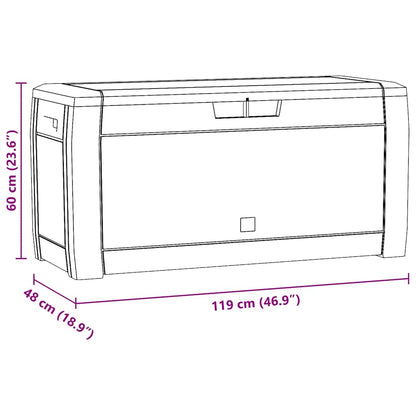 vidaXL Garden Storage Box Anthracite 119x48x60 cm Polypropylene