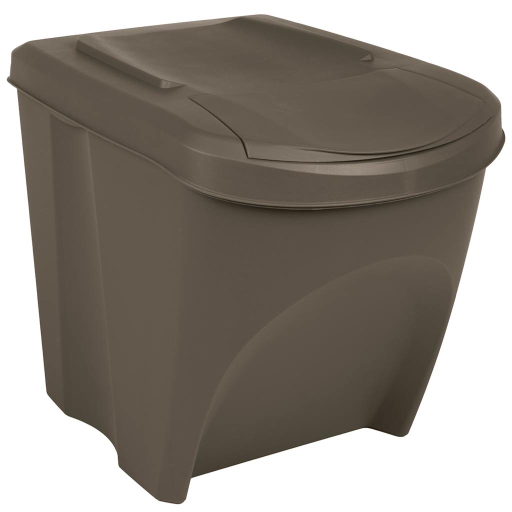 vidaXL Stackable Garbage Bin Boxes 3 pcs Grey 75 L Polypropylene