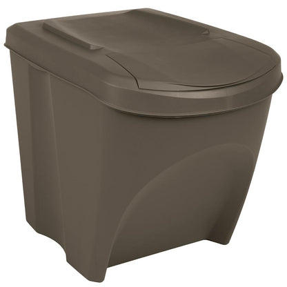 vidaXL Stackable Garbage Bin Boxes 3 pcs Grey 75 L Polypropylene