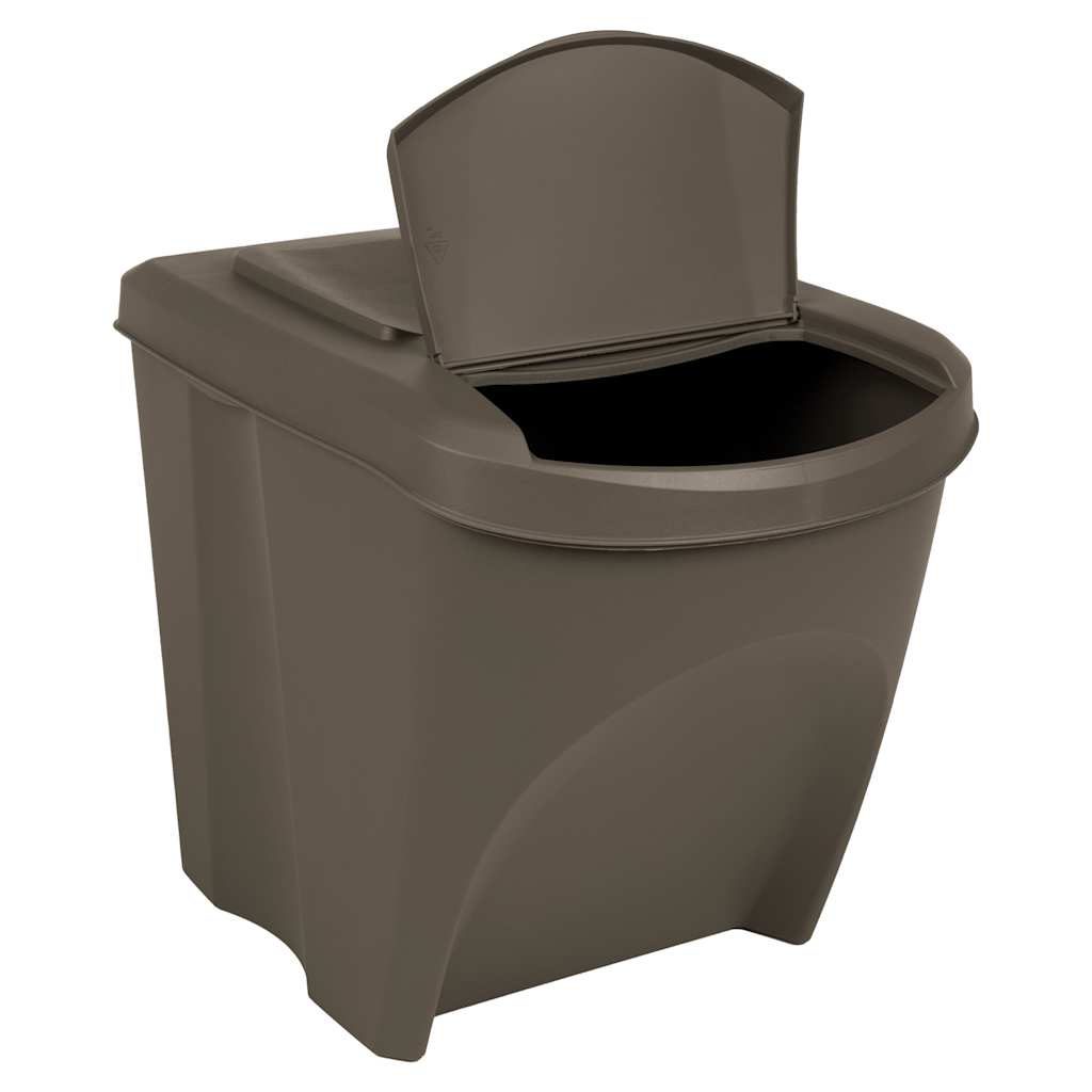 vidaXL Stackable Garbage Bin Boxes 3 pcs Grey 75 L Polypropylene