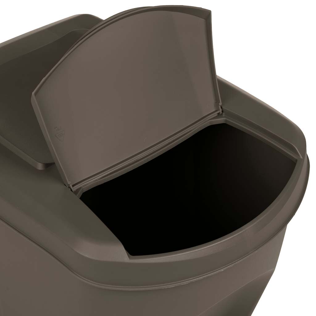 vidaXL Stackable Garbage Bin Boxes 3 pcs Grey 75 L Polypropylene