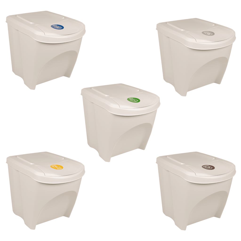 vidaXL Stackable Garbage Bin Boxes 3 pcs White 75 L Polypropylene