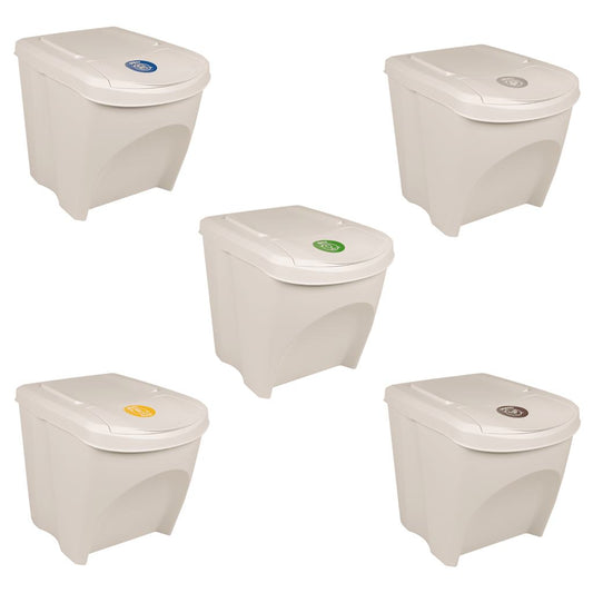 vidaXL Stackable Garbage Bin Boxes 3 pcs White 75 L Polypropylene