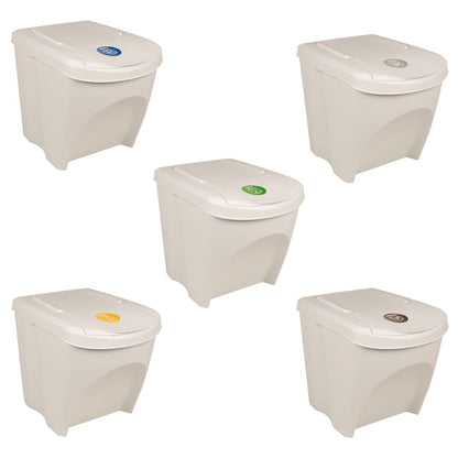 vidaXL Stackable Garbage Bin Boxes 3 pcs White 75 L Polypropylene