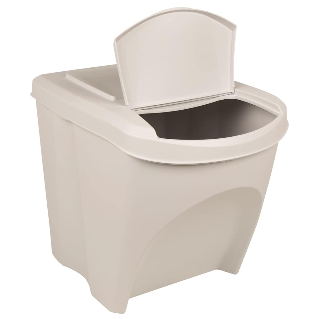 vidaXL Stackable Garbage Bin Boxes 3 pcs White 75 L Polypropylene
