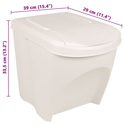 vidaXL Stackable Garbage Bin Boxes 3 pcs White 75 L Polypropylene