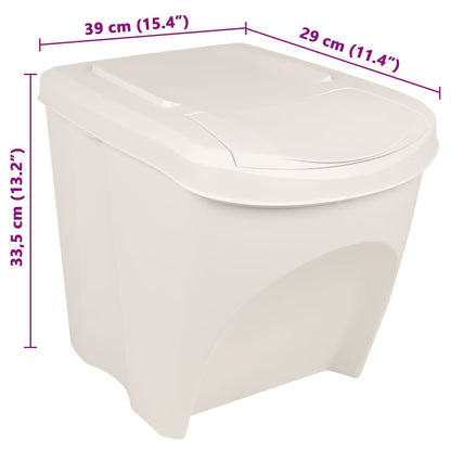 vidaXL Stackable Garbage Bin Boxes 3 pcs White 75 L Polypropylene