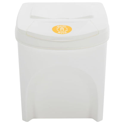 vidaXL Stackable Garbage Bin Boxes 4 pcs White 100 L Polypropylene