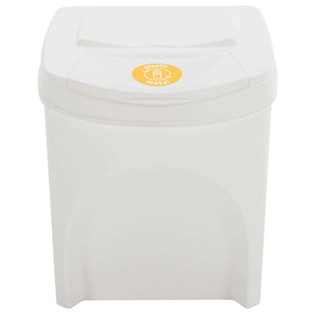 vidaXL Stackable Garbage Bin Boxes 4 pcs White 100 L Polypropylene