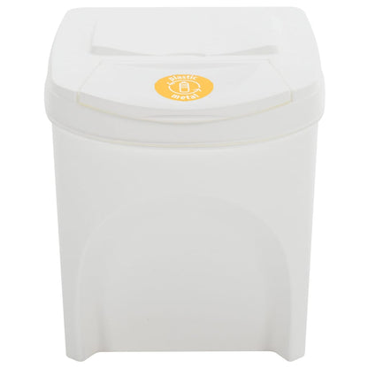 vidaXL Stackable Garbage Bin Boxes 4 pcs White 100 L Polypropylene