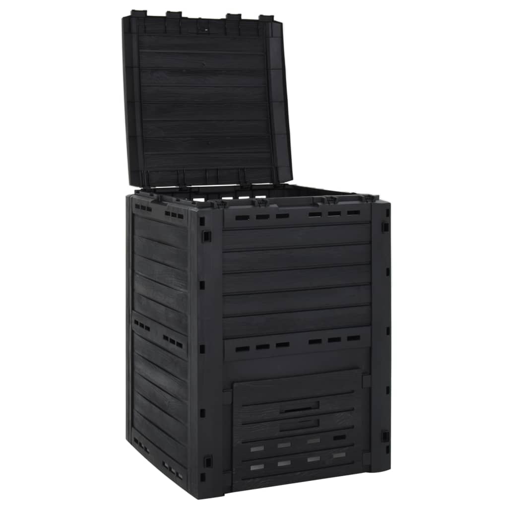 vidaXL Garden Composter Black 280 L Polypropylene
