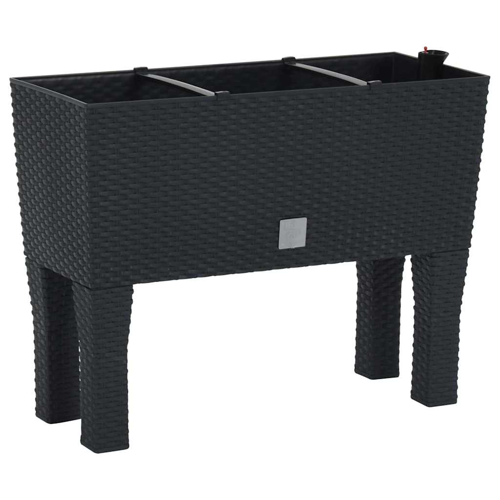 152208 vidaXL Raised Garden Bed Anthracite 60x25x46 cm PP Rattan