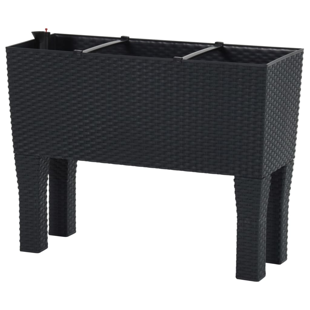 152208 vidaXL Raised Garden Bed Anthracite 60x25x46 cm PP Rattan
