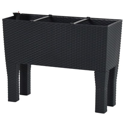 152208 vidaXL Raised Garden Bed Anthracite 60x25x46 cm PP Rattan