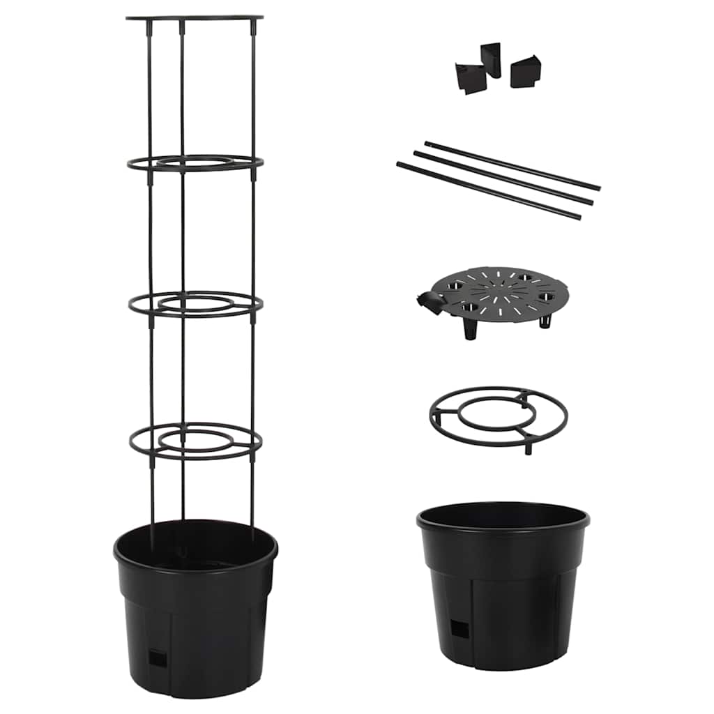 vidaXL Tomato Grower Anthracite Ø29,5x115 cm Polypropylene