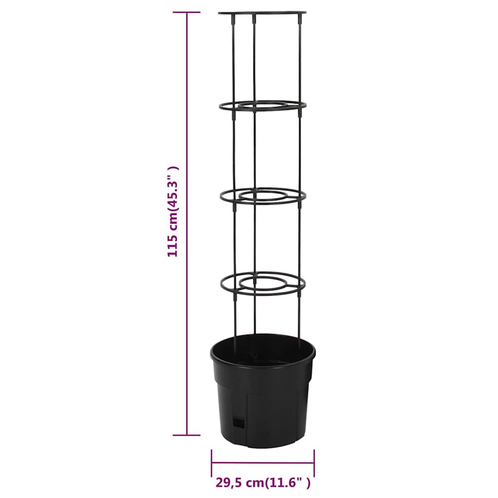 vidaXL Tomato Grower Anthracite Ø29,5x115 cm Polypropylene