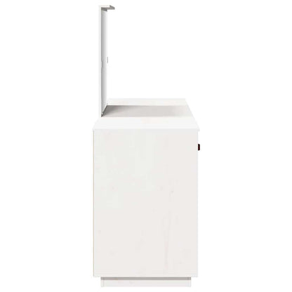 vidaXL Dressing Table Set with a Mirror White Solid Wood Pine
