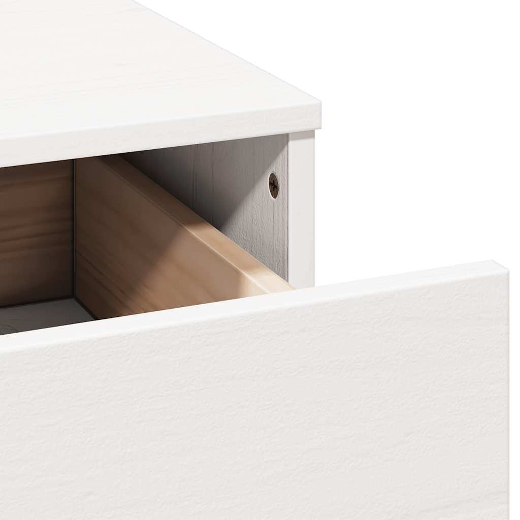 vidaXL Dressing Table Set with a Mirror White Solid Wood Pine