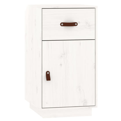 vidaXL Dressing Table Set with LED White Solid Wood Pine