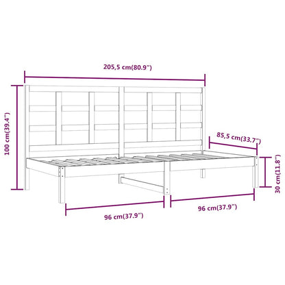 vidaXL Day Bed without Mattress White 80x200 cm Solid Wood Pine