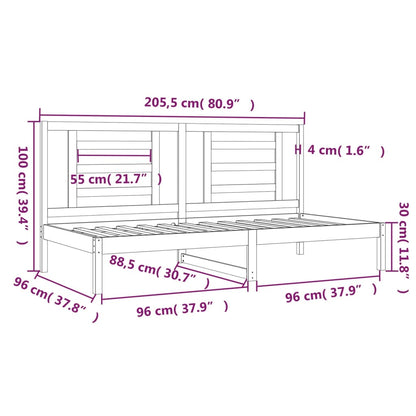 vidaXL Day Bed without Mattress White 90x200 cm Solid Wood Pine