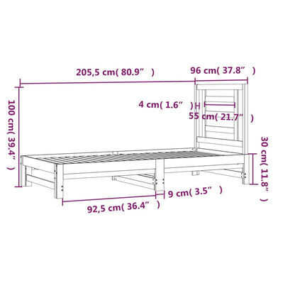 vidaXL Pull-out Day Bed without Mattress 2x(90x200) cm