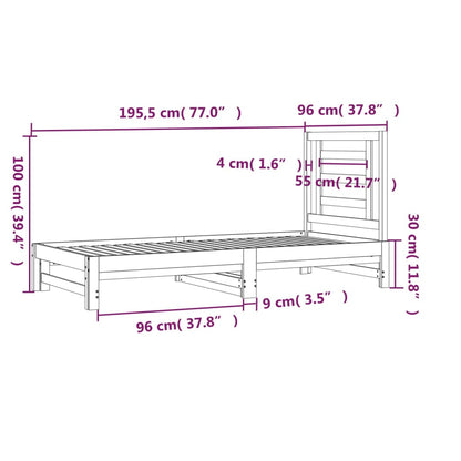 vidaXL Pull-out Day Bed without Mattress 2x(90x190) cm