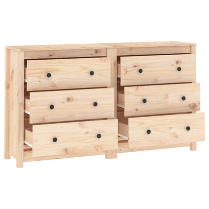 vidaXL Sideboard 140x35x80 cm Solid Wood Pine