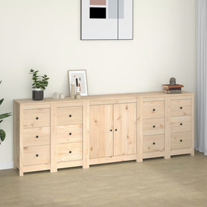 vidaXL Sideboard 230x35x80 cm Solid Wood Pine