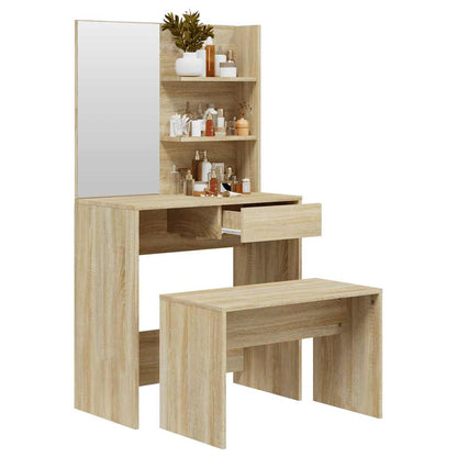 vidaXL Dressing Table Set Sonoma Oak 74.5x40x141 cm