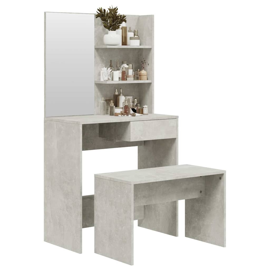 vidaXL Dressing Table Set Concrete Grey 74,5x40x141 cm