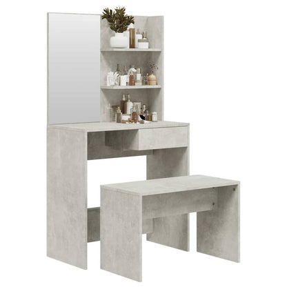 vidaXL Dressing Table Set Concrete Grey 74,5x40x141 cm