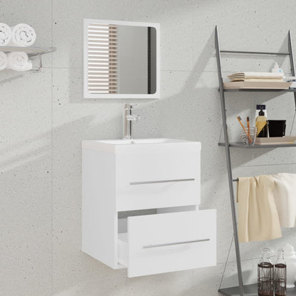 vidaXL Sink Cabinet with Built-in Basin White Engineered Wood