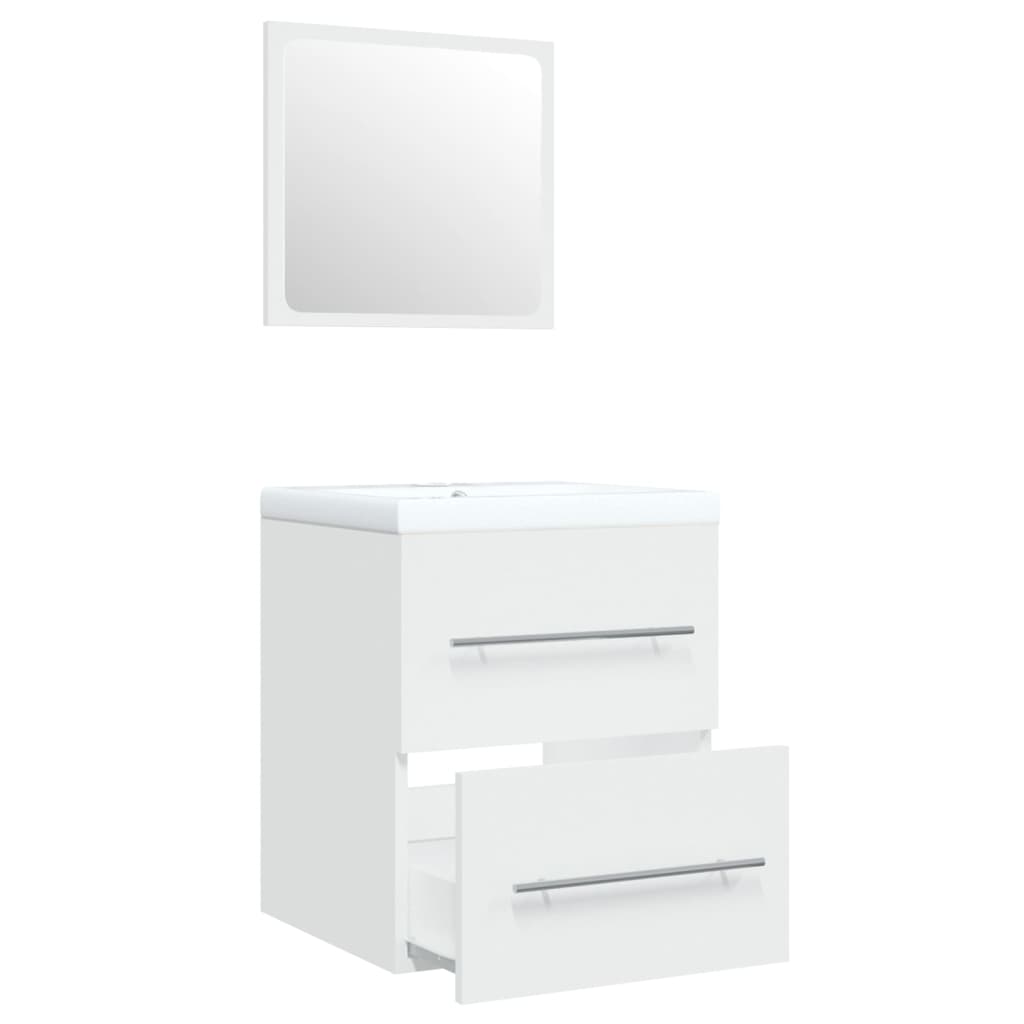 vidaXL Sink Cabinet with Built-in Basin White Engineered Wood
