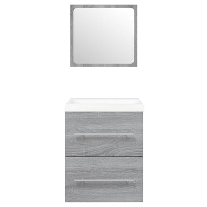 vidaXL Sink Cabinet with Built-in Basin Grey Sonoma Engineered Wood