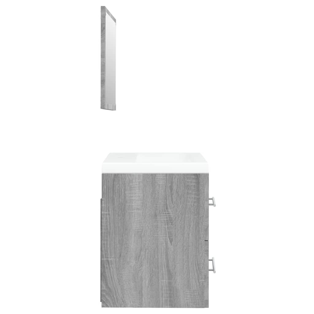 vidaXL Sink Cabinet with Built-in Basin Grey Sonoma Engineered Wood