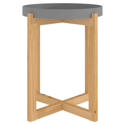 vidaXL Coffee Table Grey 41x41x48.5cm Engineered Wood&Solid Wood Pine