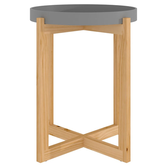 vidaXL Coffee Table Grey 41x41x48.5cm Engineered Wood&Solid Wood Pine