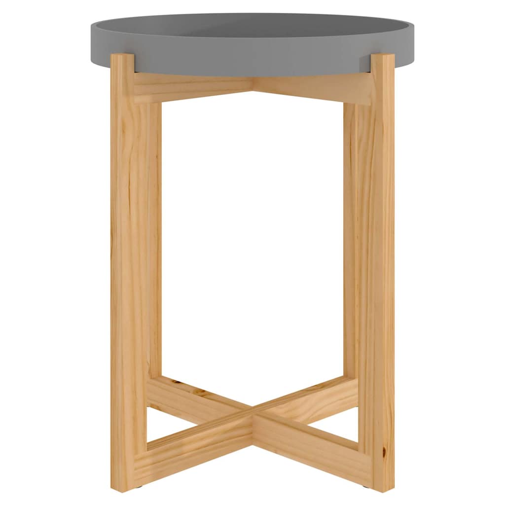 vidaXL Coffee Table Grey 41x41x48,5cm Engineered Wood&Solid Wood Pine