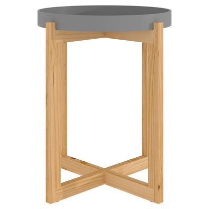 vidaXL Coffee Table Grey 41x41x48,5cm Engineered Wood&Solid Wood Pine